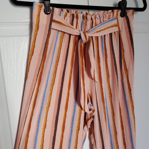 NEW BCBGeneration Stripe Paperbag Waist Pants - Picture 3 of 11